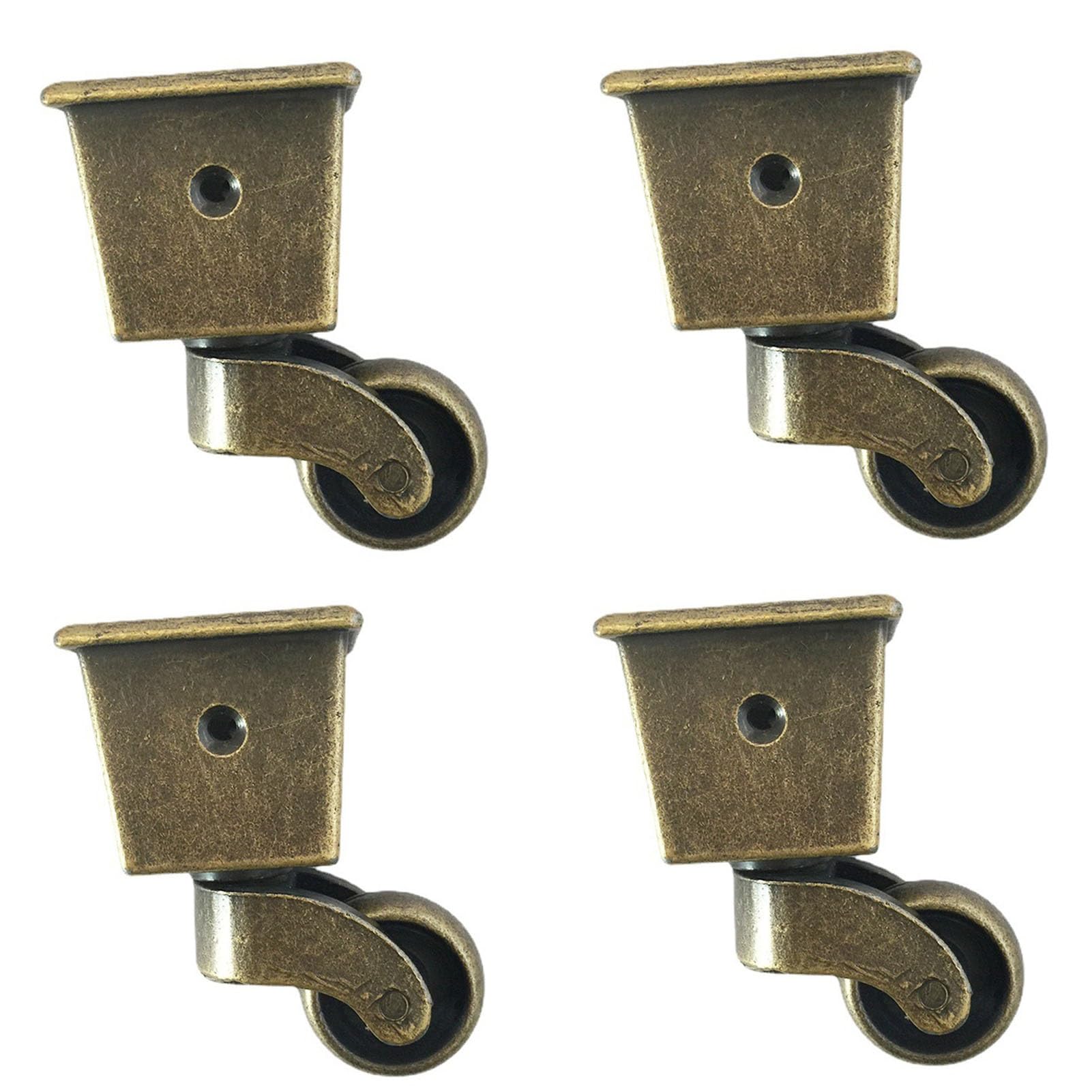 Roulettes pivotantes à frein en caoutchouc, Lot de 4 roulettes pivotantes en alliage zinc, rotatives à 360 ° for pieds piano, chaises, meubles