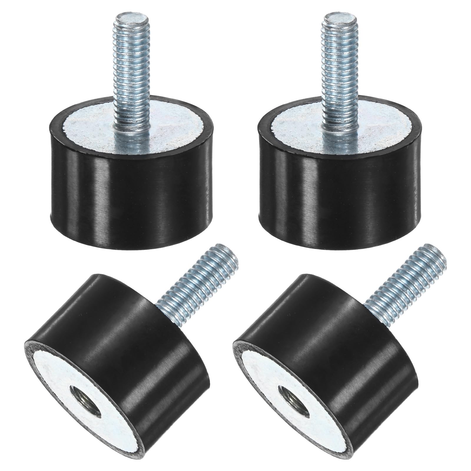 M METERXITY 4-Pack Rubber Mounts D25mmxH25mm Male/Female Vibration Isolators Cylindrical Shock Absorber W M8 x 20mm Studs for Air Compressor/Car/Pump/Boat/Garage Motor/Bobbins Rubber Isolators — Amazon image 19