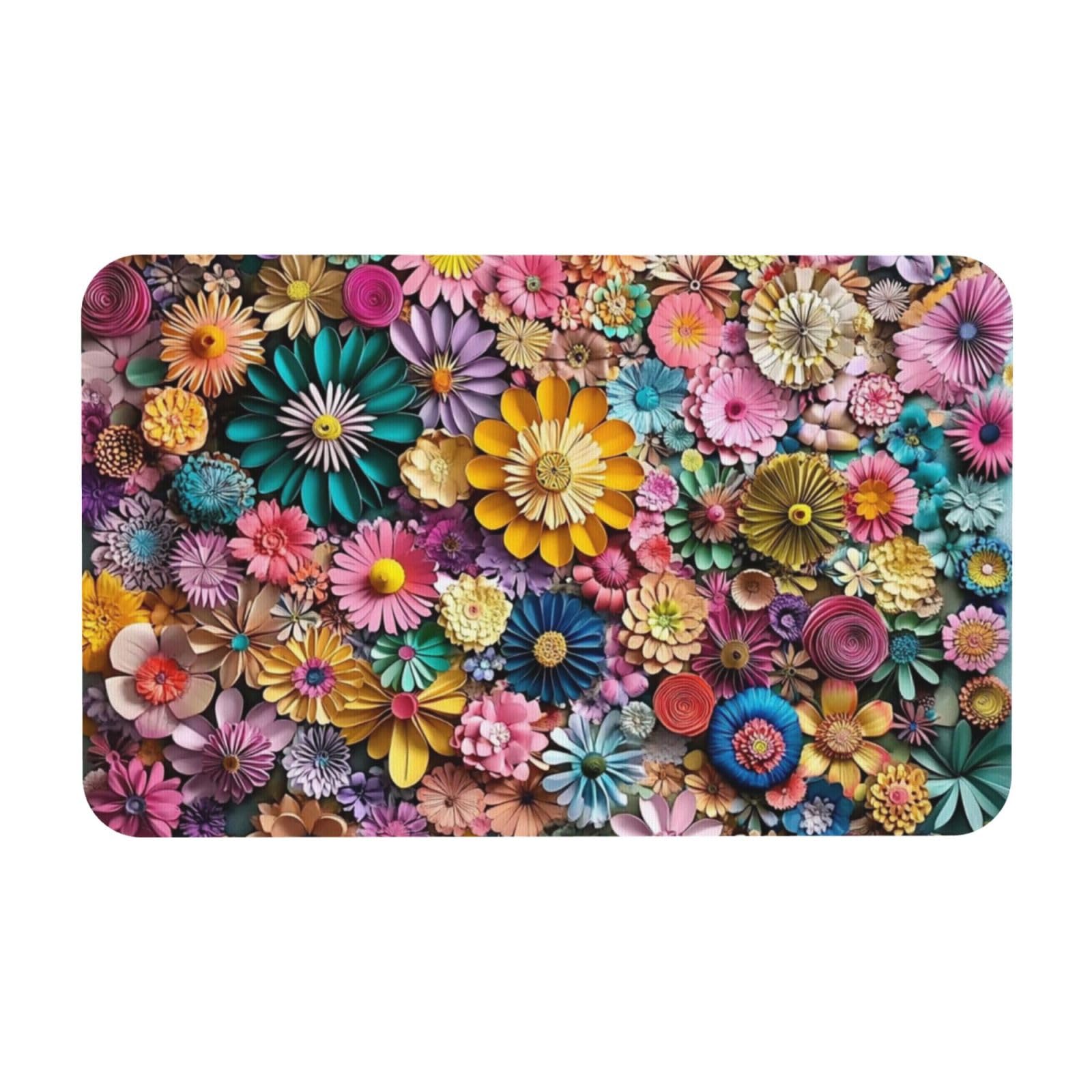 Tapis de sol antidérapant et lavable coloré 50 x 80 cm pour douche