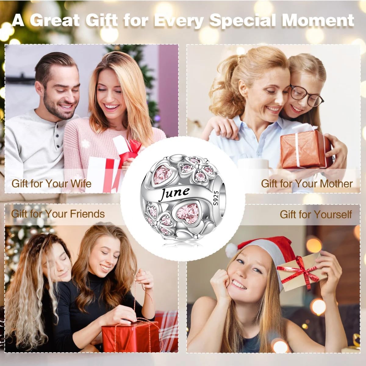 Lucky Clover Birthstone Charms 925 Sterling Silver Charm for Pandora Bracelets and Necklaces Birthday Holiday Women Jewelry Gifts - Image 5