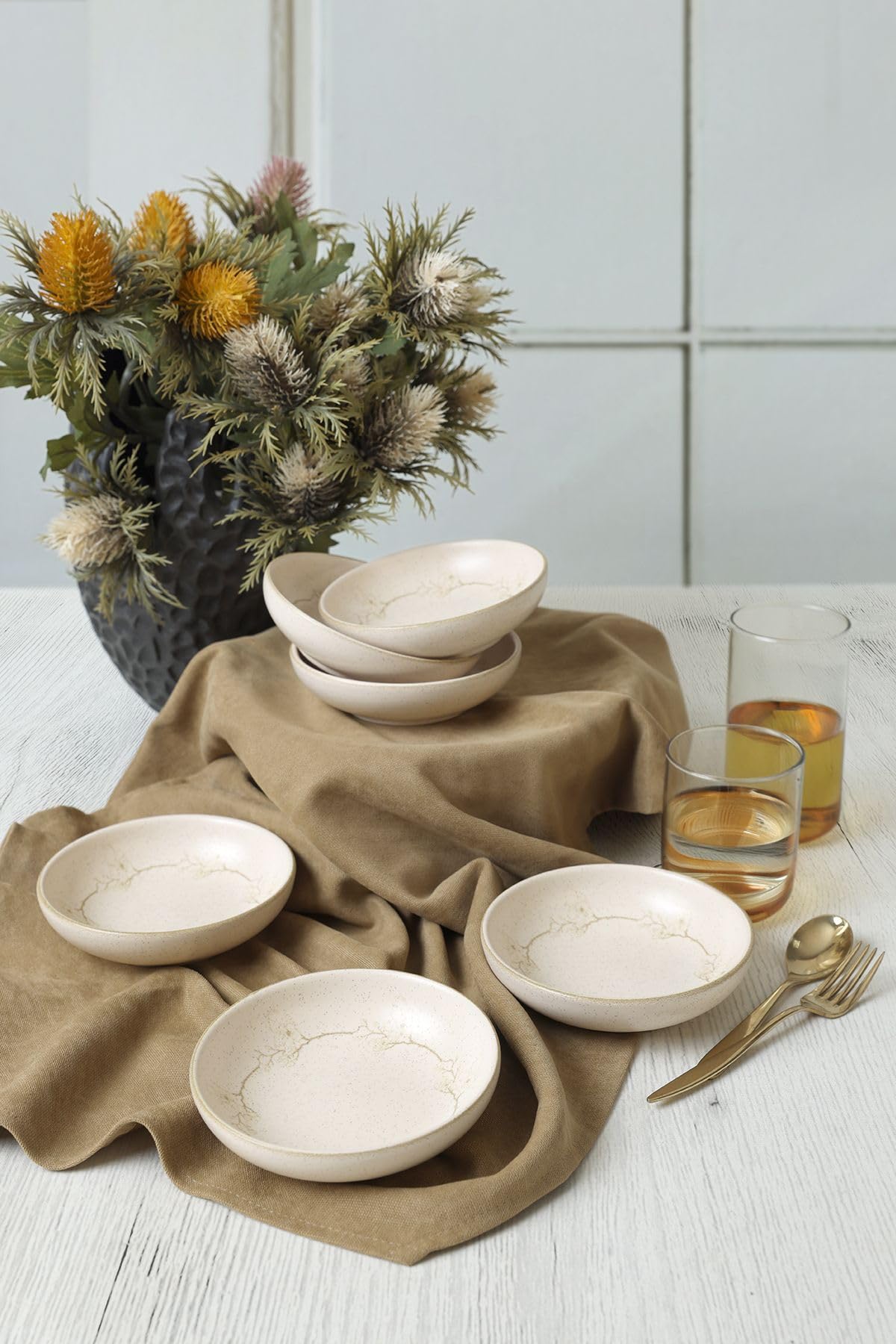 Keramika Taupe Bloom Halka Çerezlik/Sosluk 13 Cm 6 Adet 22528