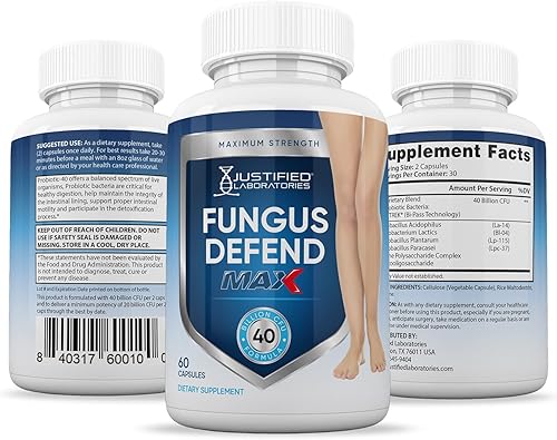 Miniatura 6 de Justified Laboratories (2 unidades) Fungus Defender Max Pills 40 mil millones UFC probiótico 120 cápsulas