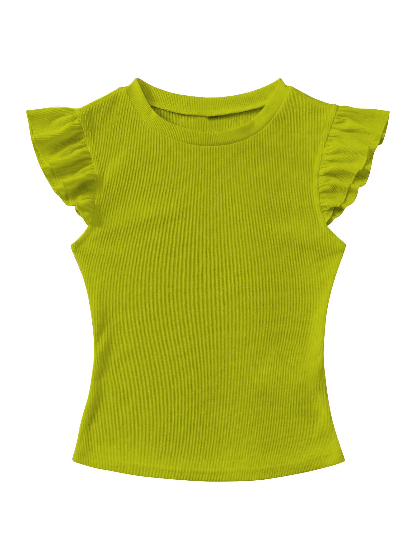 toochki Tops for Women Crop Top for Women's Tank Activewear Tee Sports Casual Round Neck Flutter Sleeves Cotton Camisole-picture-17