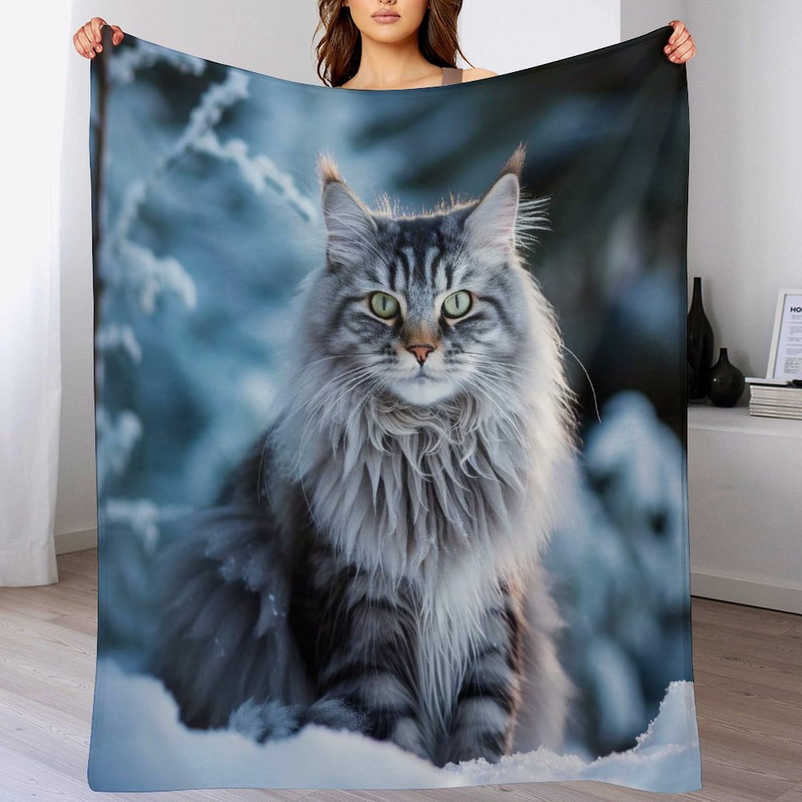 Couverture chat mignon moelleuse et super confortable en flannel