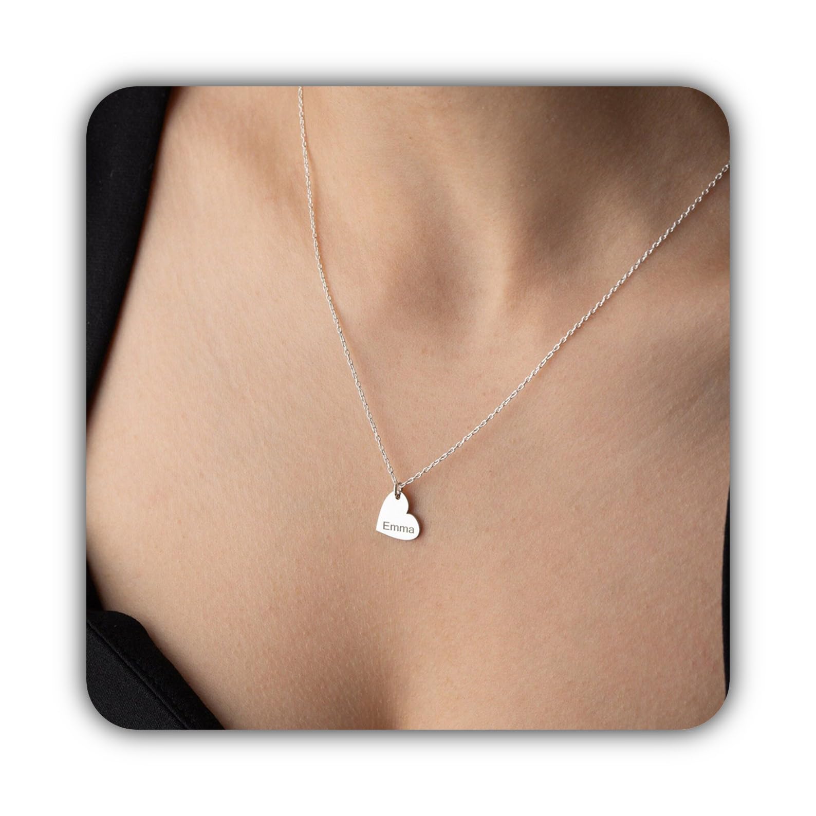 Delicato cuore collana con nome multiplo personalizzato famiglia Festa della Mamma Natale anniversario compleanno