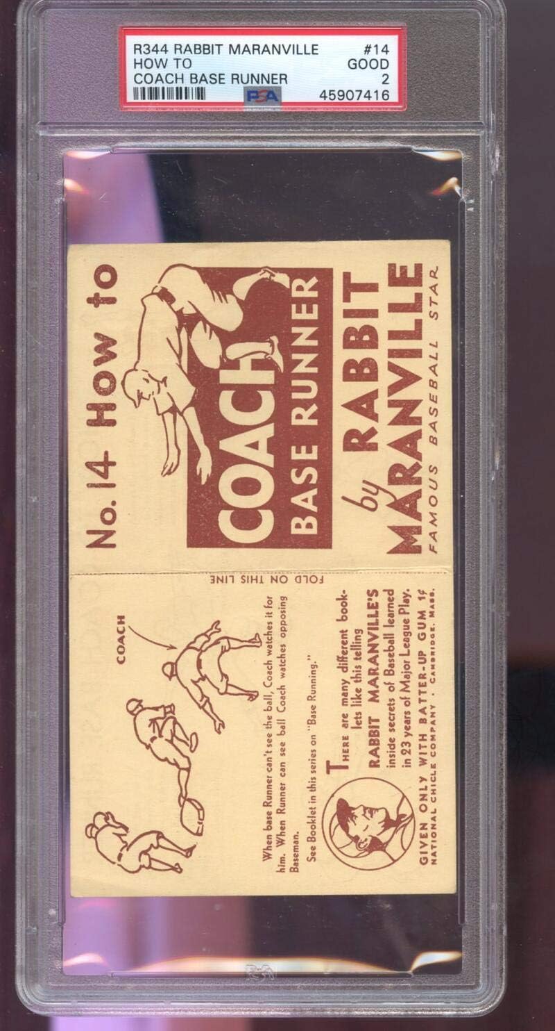 1936 R344 National Chicle Rabbit Maranville #14 How To Coach Base Runner PSA 2 Graded Baseball Card