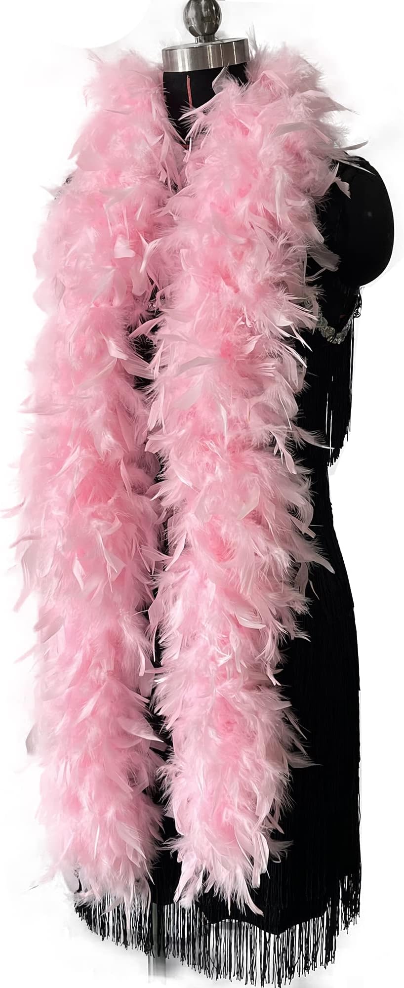 2 Yards 80g Turkey Chandelle Feather Boa for DIY Craft,Party Dancing Dress Up, Halloween Decoration