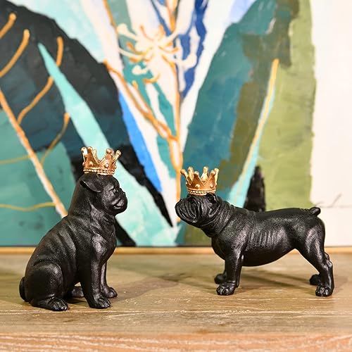 Miniatura 8 de Estatua de pensador + figuras de bulldog francés