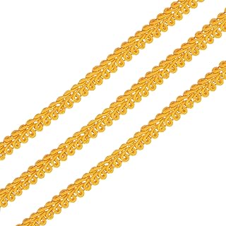 sourcing map Gimp Trenza de 49 yardas x 1/4 pulgadas (8 mm) para tapicería, accesorios de costura, color amarillo oscuro