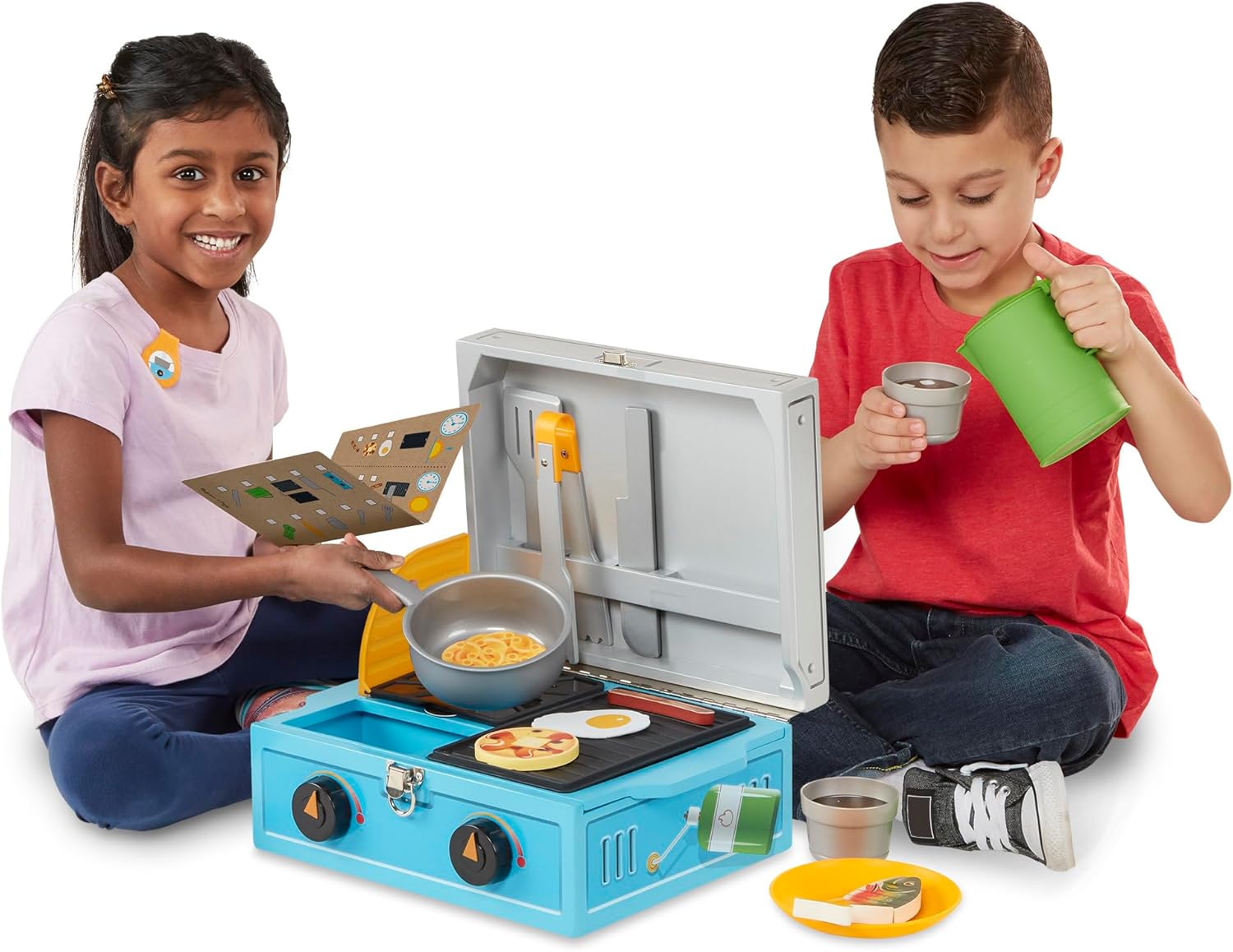 Melissa & Doug Let’s Explore Camp Stove Play Set – 24 Pieces - FSC Certified