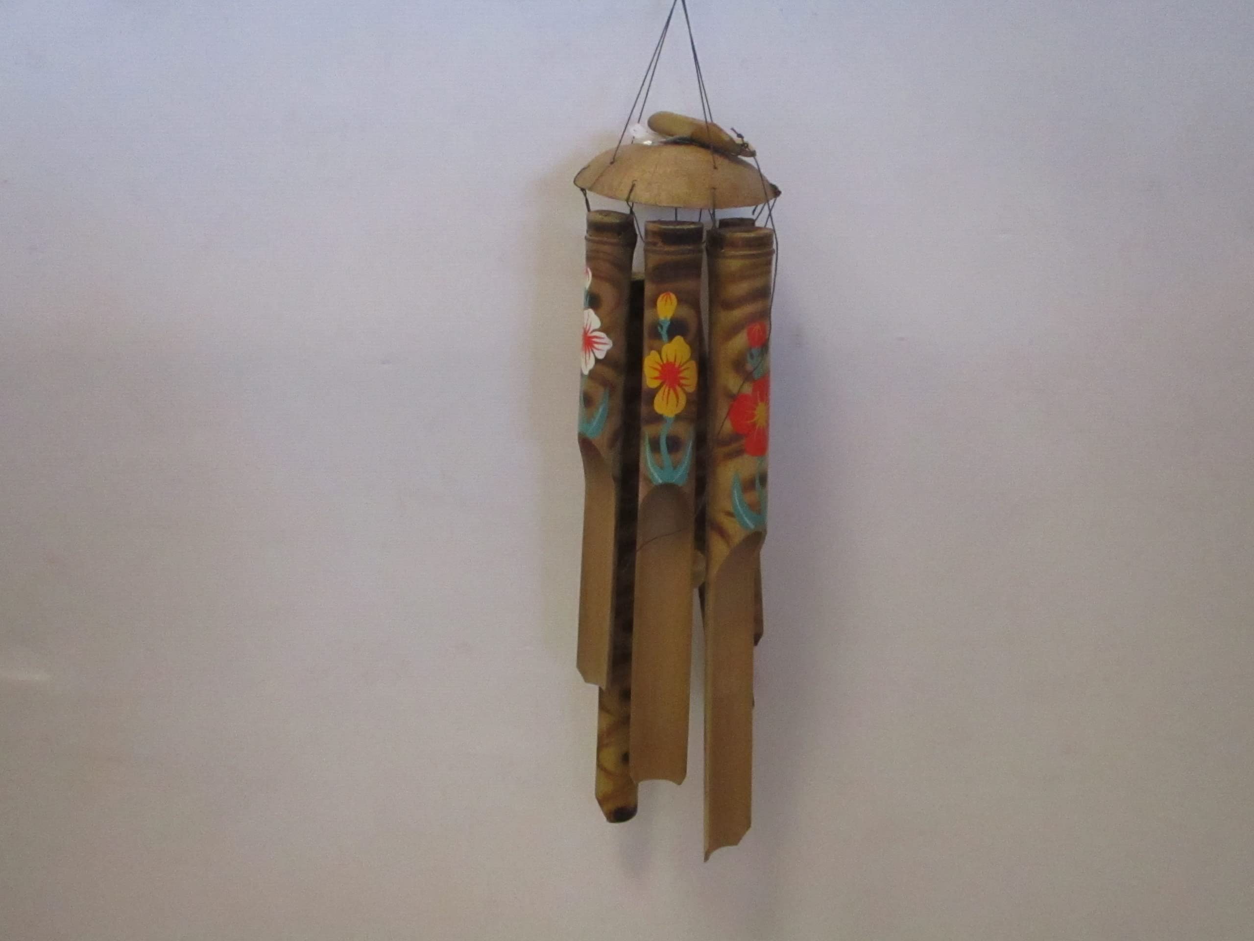 scacciapensieri bambu scacciaguai wind chimes cm 53 con attacco e pendaglio cm 100 avvisatore sonoro