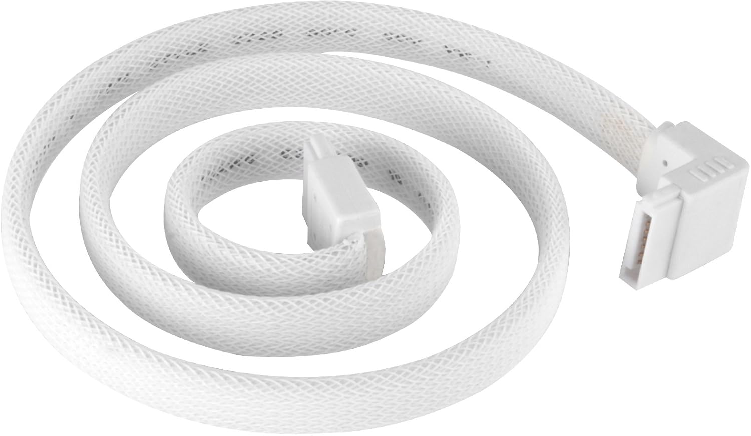 Silverstone Technology CP08W 90 Degree SATA 3 Sleeved White Cable with EMI Guard for 6Gb/s 2-Pack, SST-CP08W-USA-2PACK