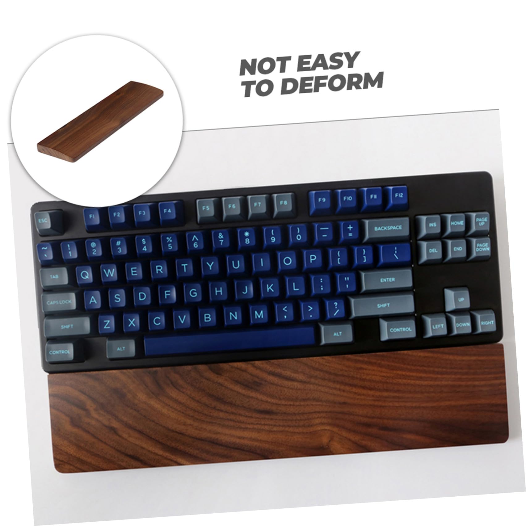 Handgelenkauflage aus Walnussholz 300x80mm für Tastatur | Massivholz, Ergonomische Form, Kaffeefarbene Oberfläche, Feine Verarbeitung