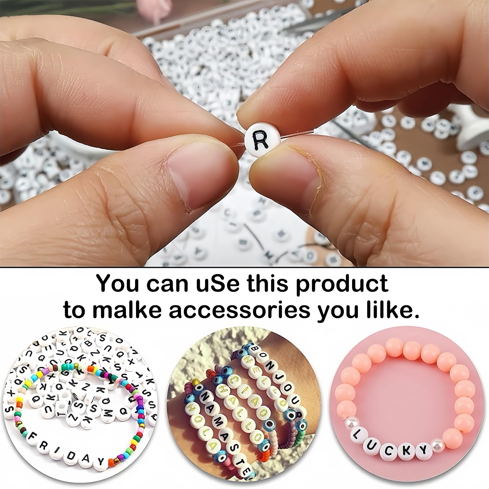 Kit Créatif De Perles En Verre 6mm – 1400 Pièces Pour Bracelets DIY Avec Espaceurs Et Fils Élastiques - 6