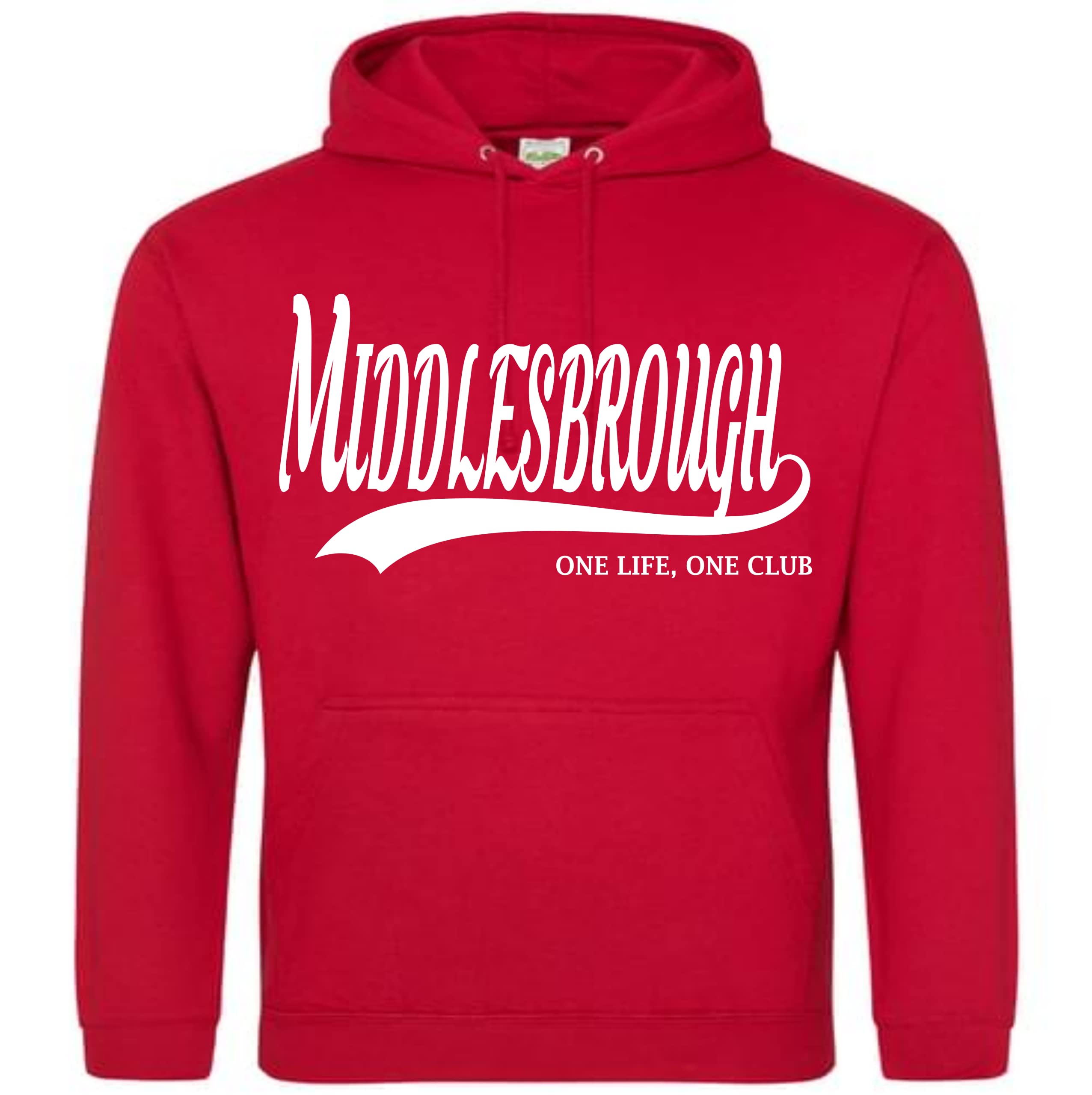 MIDDLESBROUGH Boro Football Gift - Hoodie one life one club top jumper sweatshirt FC Present FH97 (Adult XXL, Red)