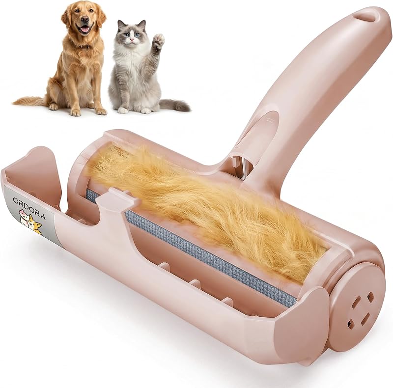 Rodillo quitapelos para mascotas, rodillo de pelusa reutilizable para pelo de perros y gatos | Rodillo de pelo portátil para mascotas con contenedor de piel grande para sofás, ropa de cama, automóviles, alfombras y muebles, sin repuestos ni baterías, hogares para mascotas