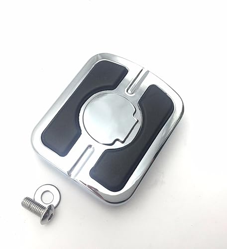 Miniatura 6 de SMT-Chrome Skull - Almohadilla de pedal de freno pequeña compatible con Fat Bob FXDF Wide Glide FXDWG CVO Pro Street Breakout Street 500 XG500