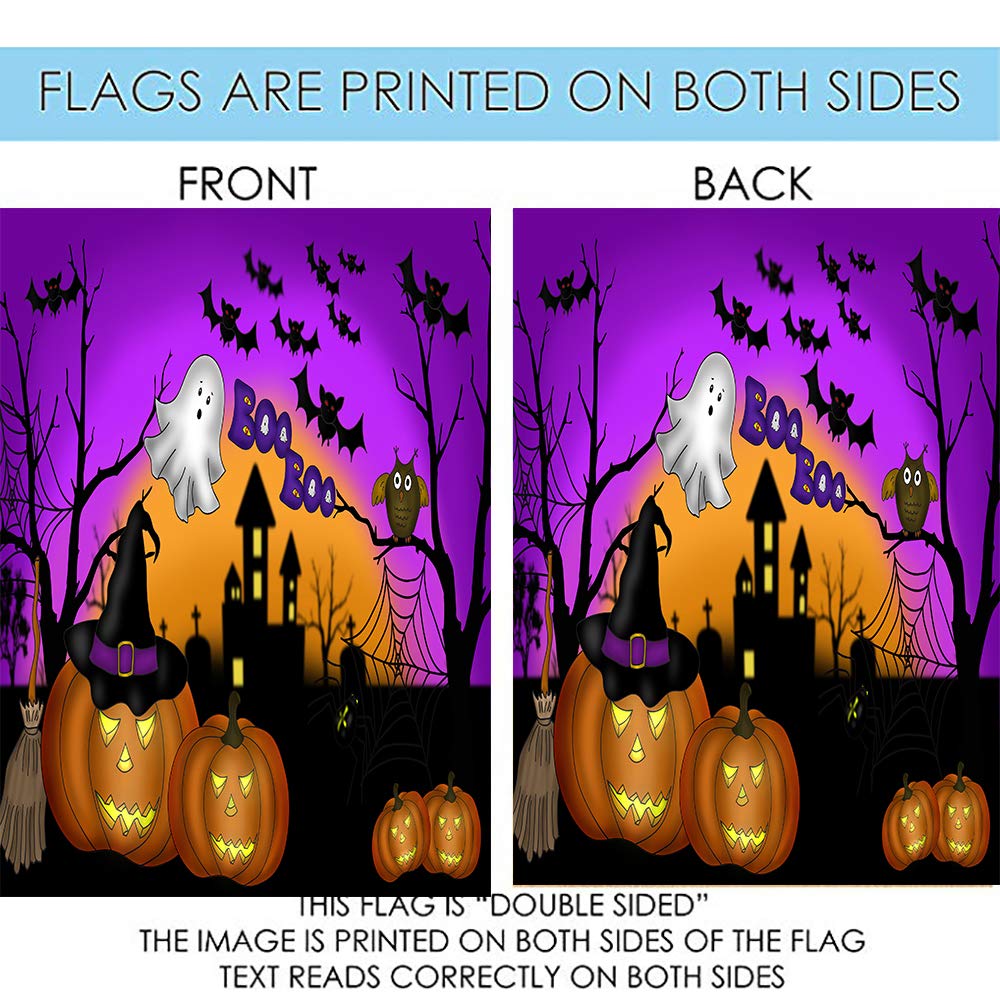 Kürbis-Geister Gartenflagge – 30,5x45,7 Cm, Doppelseitig, Jute, Halloween-Deko Für Draußen