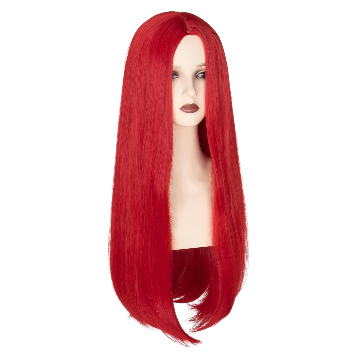 Miss U Hair Red Costume Wig for Women 26 Inch Long Straight Red Hair Middle Part Synthetic Halloween Cosplay Wigs - Image 3
