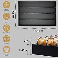 Vista 3 de MinBoo Bamboo Coffee Pod Storage Holder Drawer Insert for Counter Compatible with Vertuoline Capsules for Kitchen, Home, Office, Coffee Station,Black