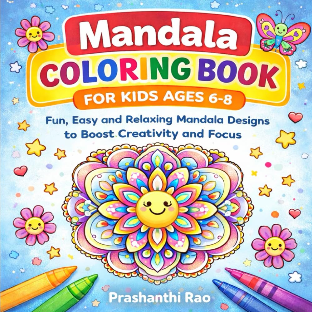 Mandala Coloring Book for Kids Ages 6–8: Fun, Easy and Relaxing Mandala Designs to Boost Creativity and Focus