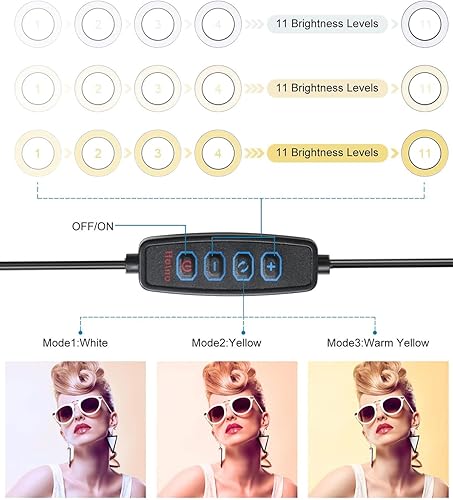 Miniatura 2 de Kit de iluminación para videoconferencia, luz de anillo con clip para monitor de portátil, luz LED regulable de 15 cm para selfies, ideal