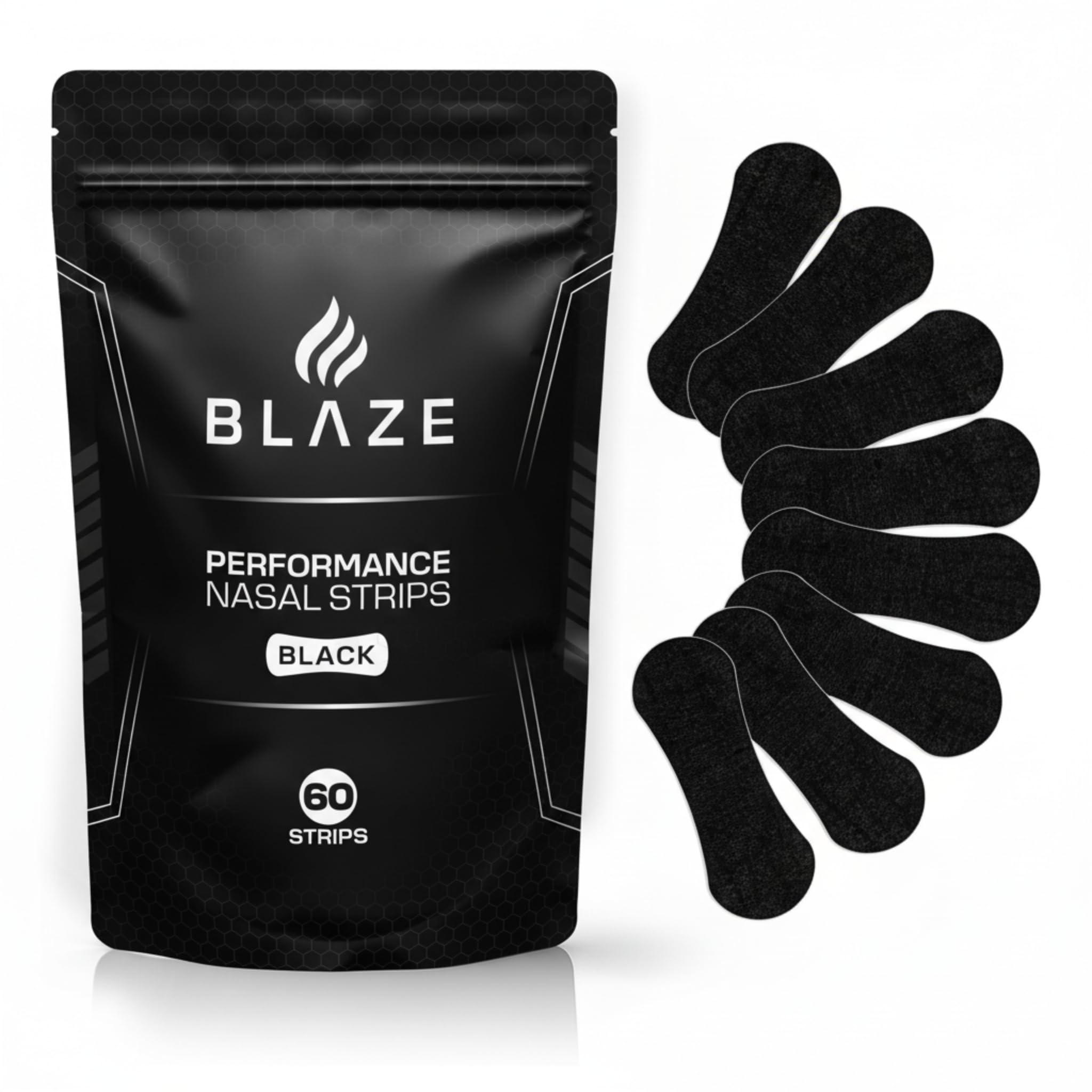 Performance Nose Strips for Breathing - Oil &amp; Sweat-Proof Adhesive - 60 Ct
