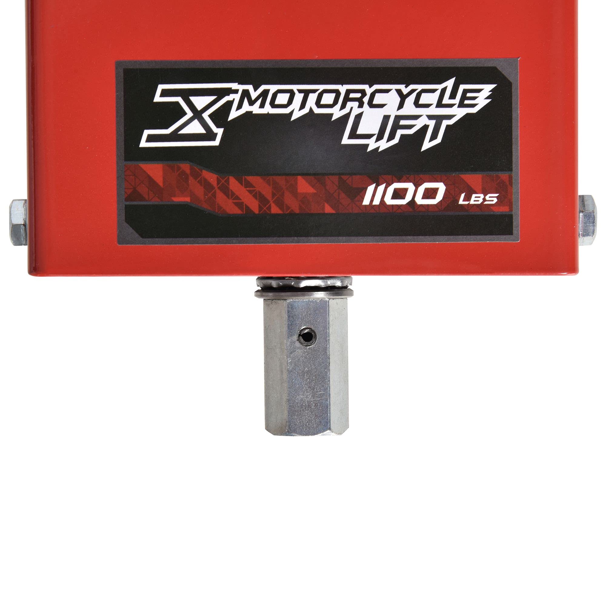 DURHAND Plataforma Elevadora para Motocicletas Carga Máxima 500 kg con Altura Ajustable de 19-53 cm Soporte de Moto para Aparcar o Reparar Taller Garaje Negro y Rojo