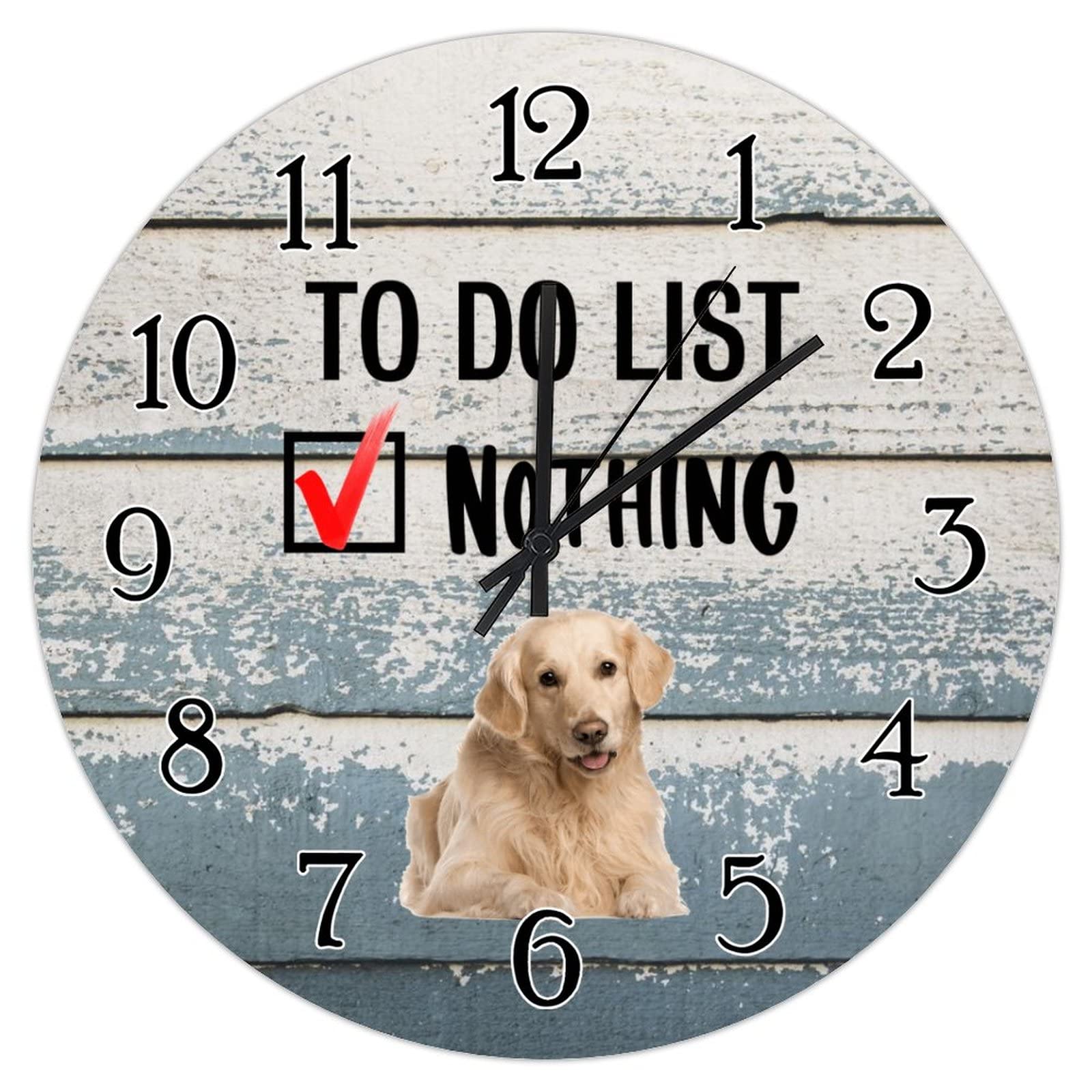 Horloge en bois Golden Retriever pour une chambre à coucher zen