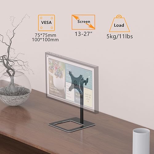 Miniatura 6 de Soporte de inclinación para Show 15, fácil de ajustar la altura con tornillo de pulgar, soporte de aluminio para mostrar 15 giratorio e inclinación,