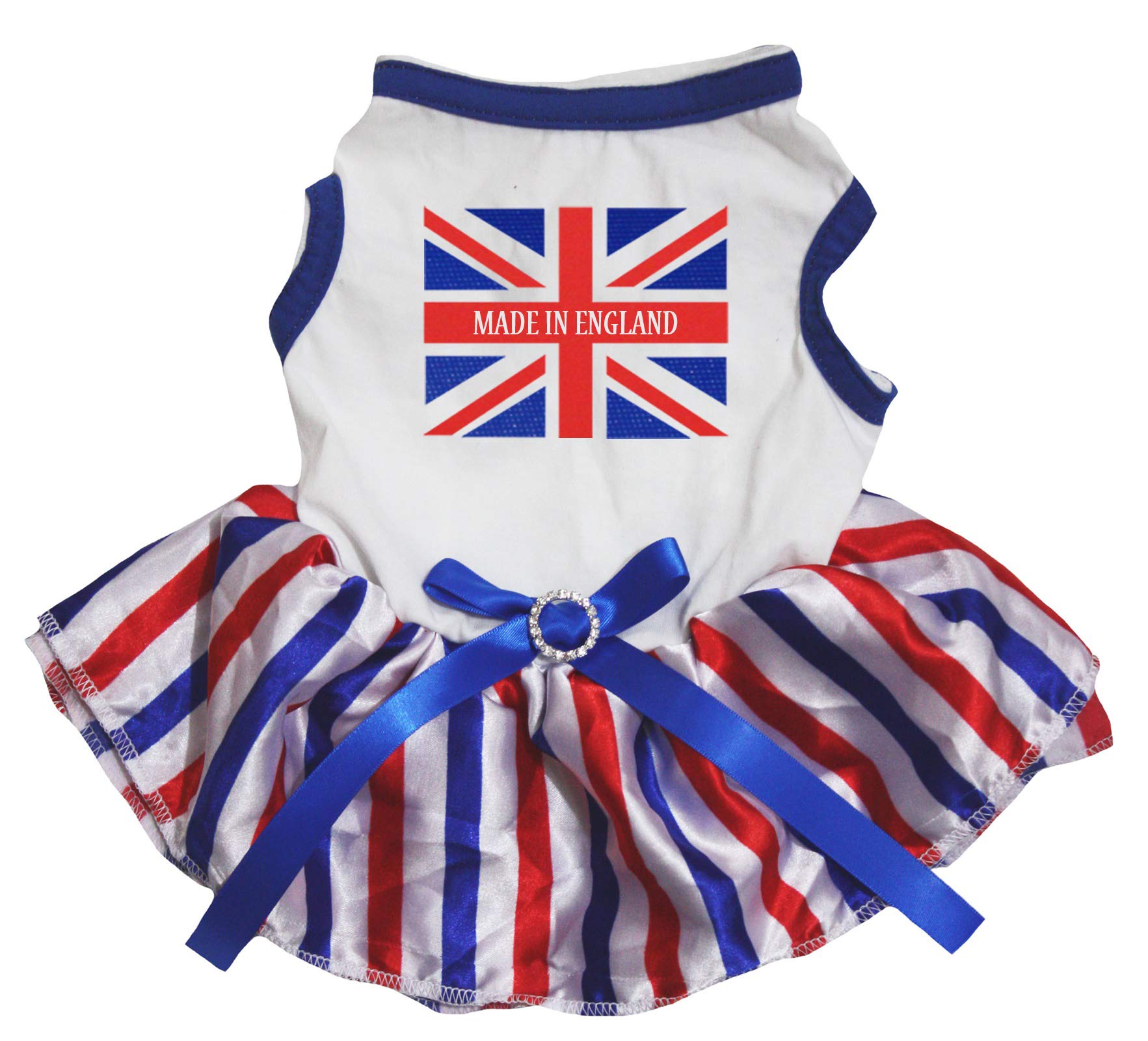 Robe pour chien Union Jack motif rayures blanc RWB vêtement grand chien taille XXXL