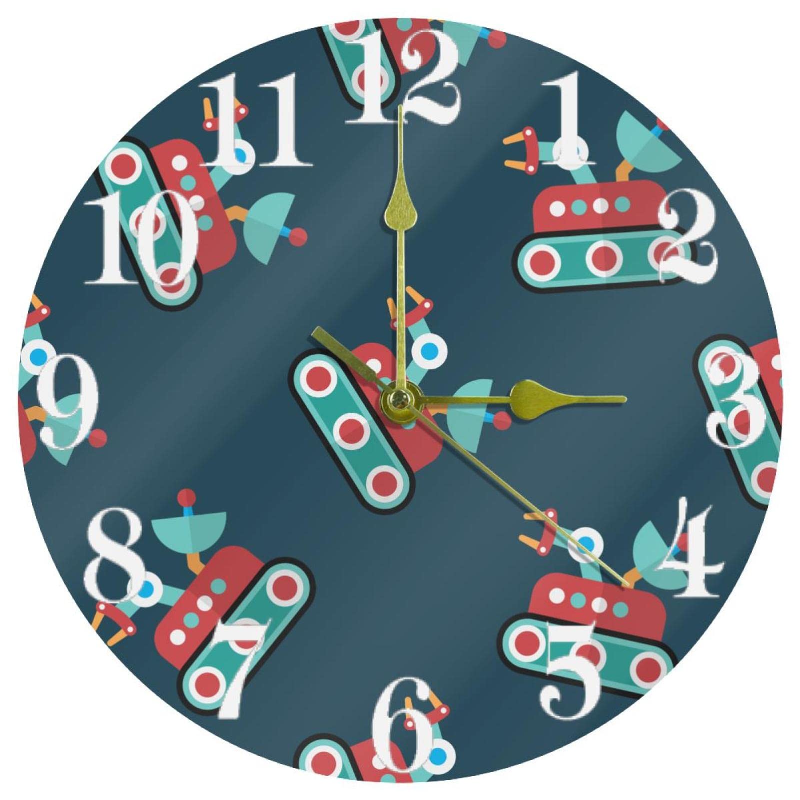 Horloge murale mignonne et silencieuse de 25 cm pour décorer une chambre d enfant ou un bureau