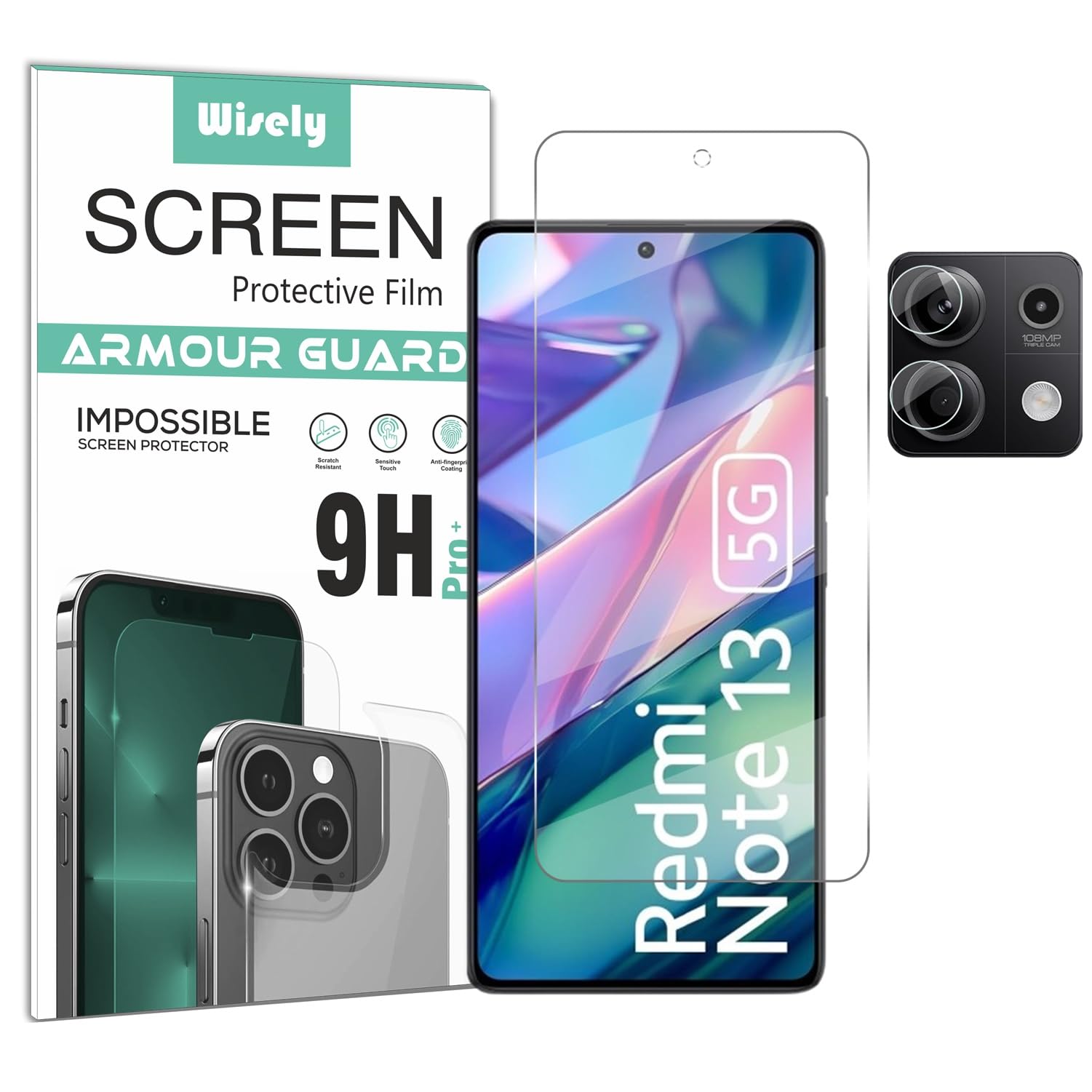 Wisely 2in1 Impossible Unbreakable Camera Lens Nano Glass + Front Guard Screen Protector for Redmi Note 13 5G Anti Scratch Flexible Screen Guard HD Clear (B0CS7YJNHB) Amazon Price History, Amazon Price Tracker