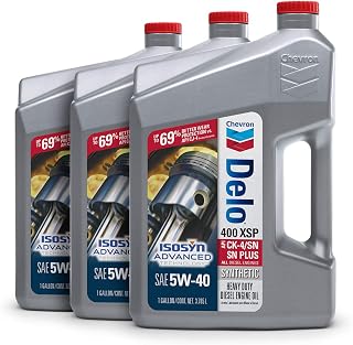 Delo 400 XSP Heavy Duty Full Synthetic Diesel Engine Oil 5W-40, 1 Gallon, Pack of 3