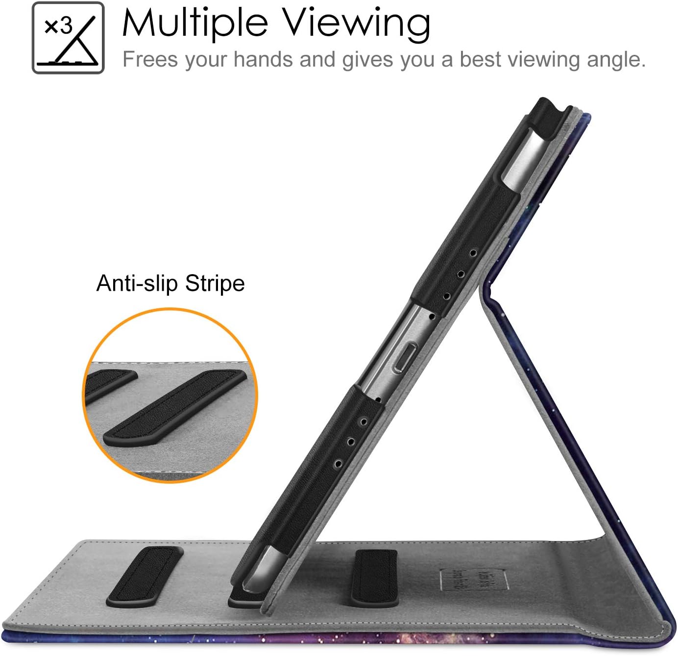 Fintie Folio Case for iPad mini 5th Generation 7.9-inch, iPad mini 4 | Multi-Angle Viewing Smart Stand Cover, Pencil Holder & Storage Pocket, Corner Protection, Auto Wake/Sleep, Galaxy