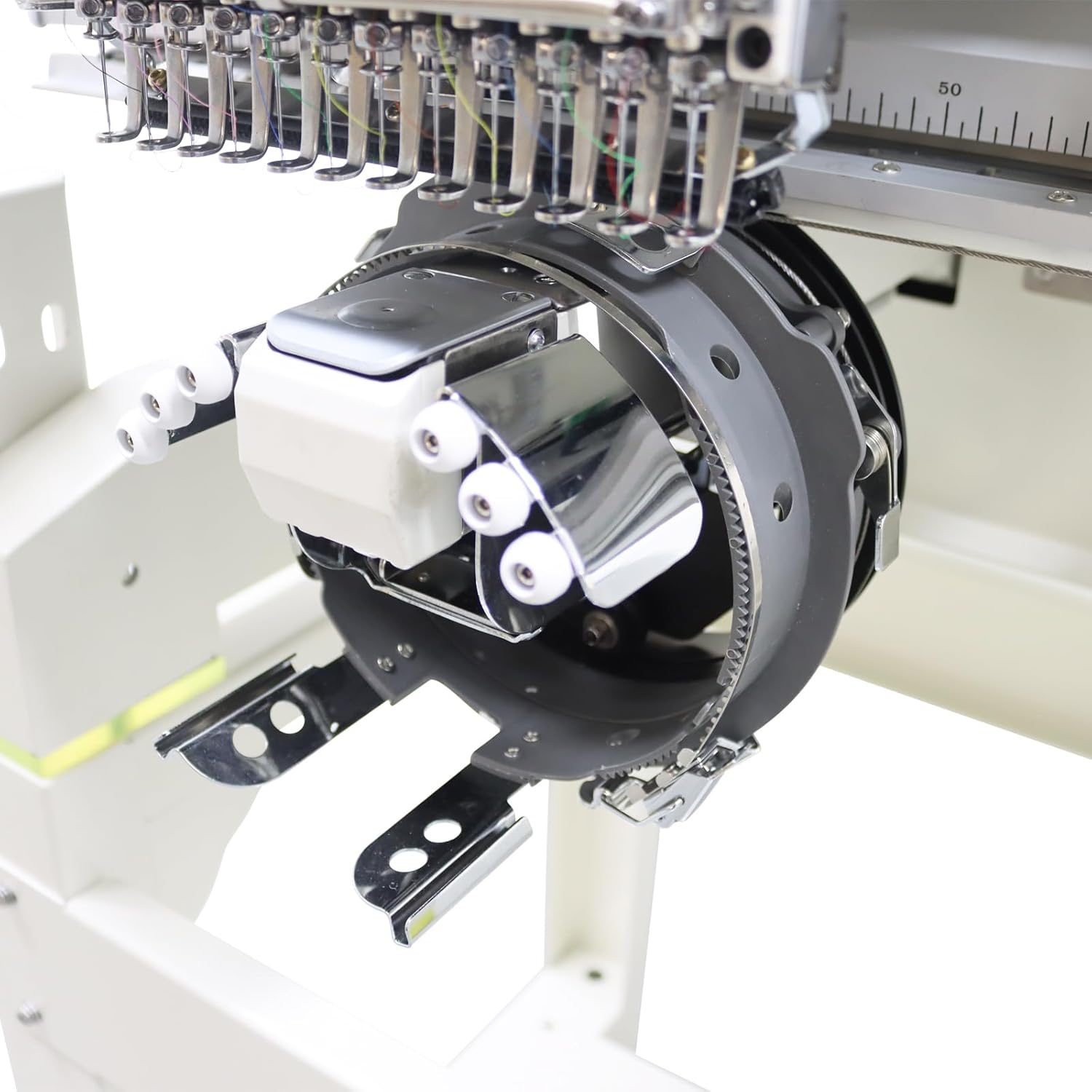 Commercial Embroidery Machine with 12 Needles Automatic Embroidery Machines Single Head Embroidery Area 8.26"*17.7" Touch Screen for Cushion,Backpack,Hats,Cushions 300W 110V-220V