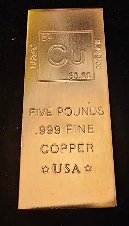 Copper Bar Series - Elemental Collection - 5 Pounds of .999 Pure Copper - Polished Rectangle Bar