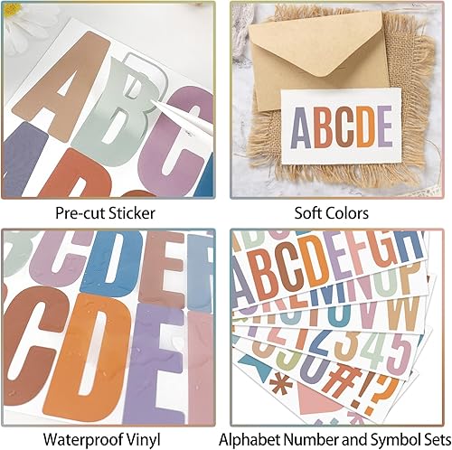 Miniatura 3 de Calcomanías de letras ABC, letras adhesivas grandes de 2.5 pulgadas, calcomanías del alfabeto, calcomanías de vinilo para pósteres, tablones de