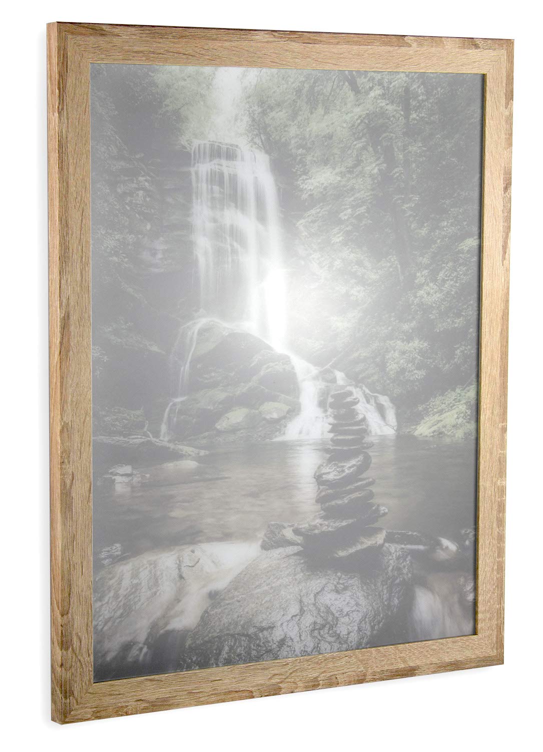 BIRAPA Monaco Bilderrahmen Holz 69x97 cm Sonoma Eiche - Wechselrahmen Bilderrahmen Plexiglas - für Fotos, Bilder & Poster