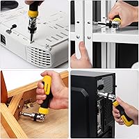 Vista 7 de SHARDEN Ratcheting Multi Bit Screwdriver - 13-in-1 Tool Set, Flat Head/Square/Torx/Hex/Phillips, 180 Degree Pivoting Adjustable Angle Magnetic