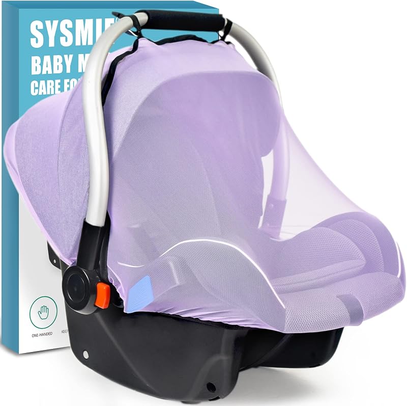 Baby Mosquito Net for Infant Car Seat and Doona Stroller, Purple | Universal Fit Stroller,Bassinet,Carrier, Durable Breathable with Elastic Netting, Summer Essential for Infant Travel,Camping