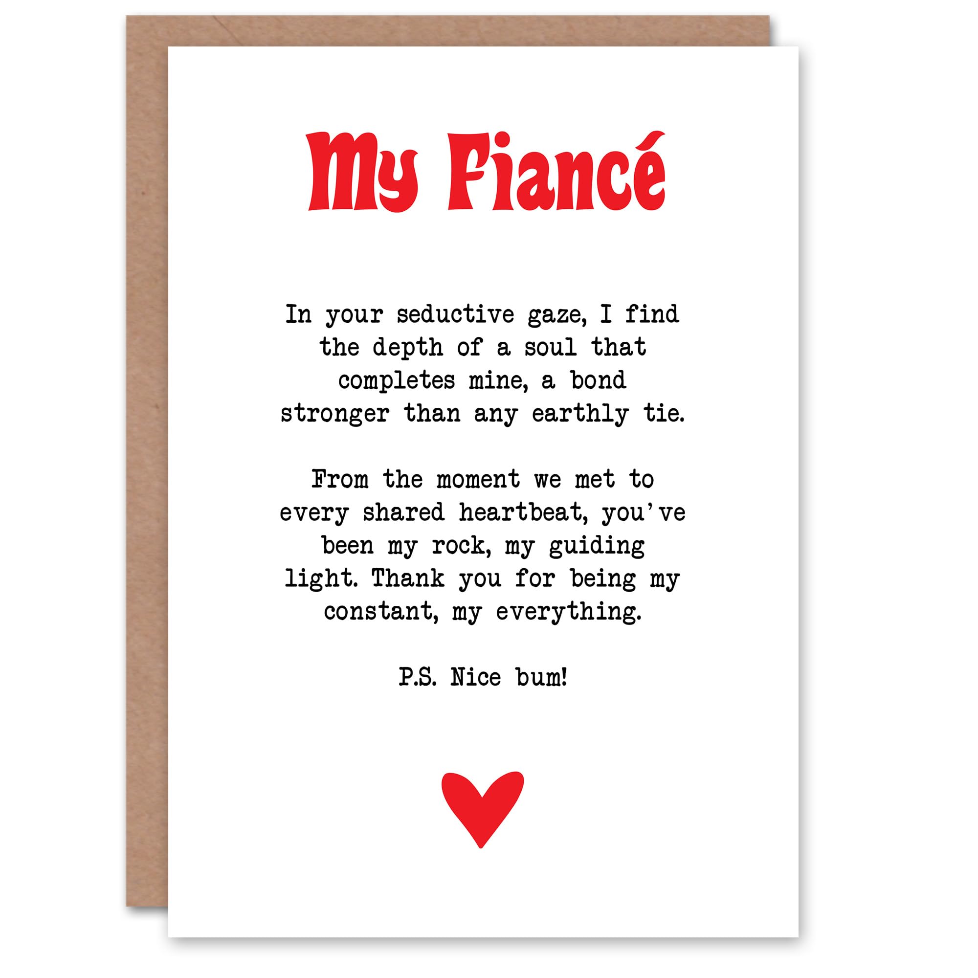 Artery8 Greeting Card Love Poem My Everything Fiancé Romantic Poetry For Him Man Valentine's Day Card