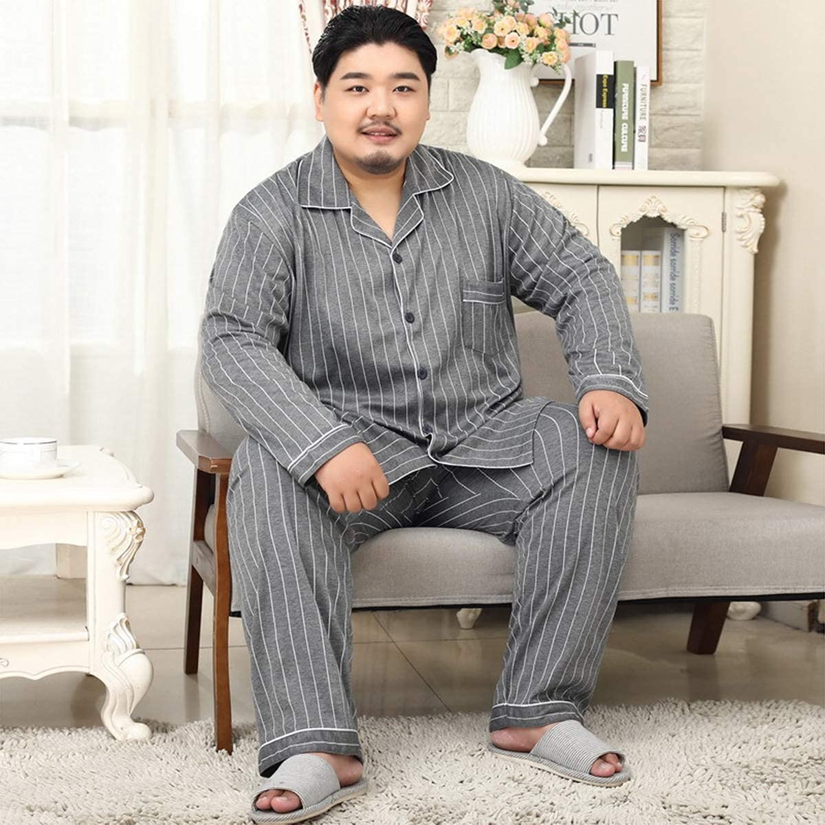 Amazon.co.jp: オーバーサイズ ラージ サイズ メンズ ラペル パジャマ