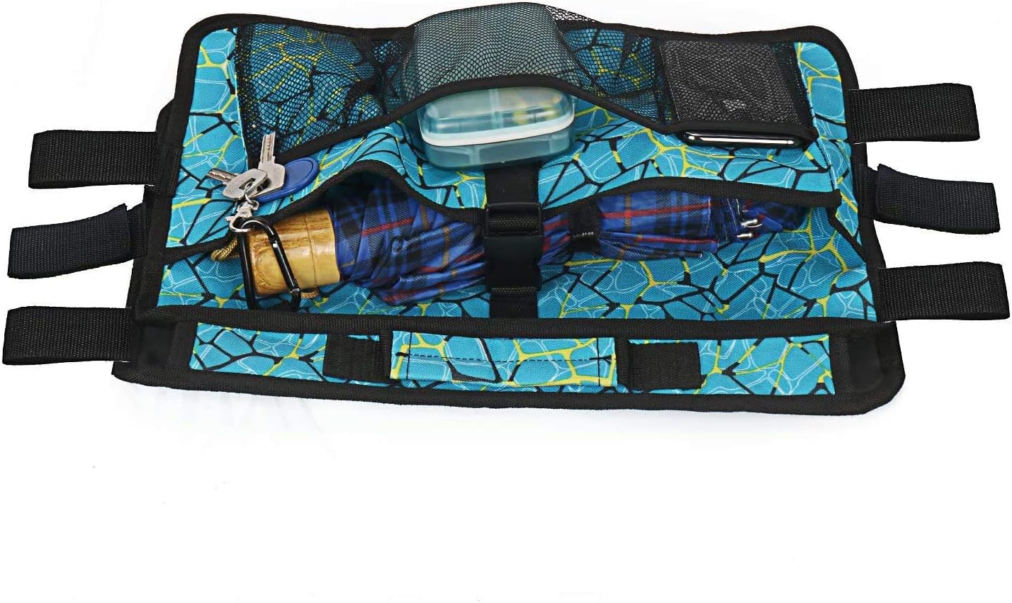 Double Sided Walker Bag, Walker Organizer Pouch Tote for Rollator and Folding Walker (Plaidblue) : Health & Household