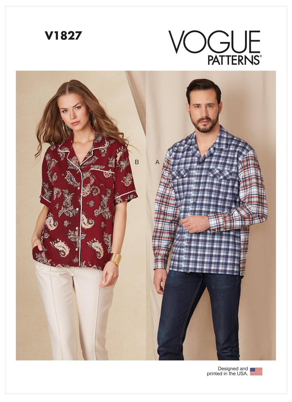 Patron de gilet unisexe Vogue Patterns V1827A pour toutes silhouettes