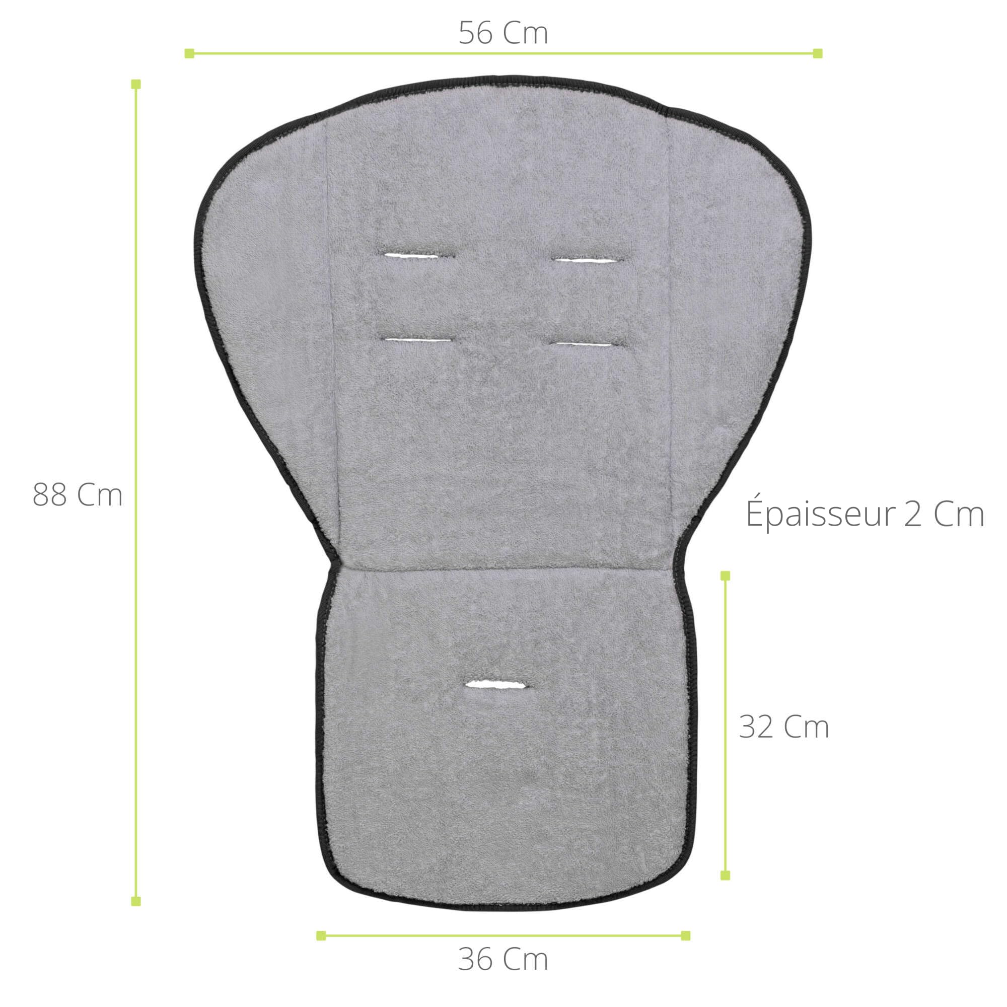 Babysanity® Doux Réducteur pour Poussette Universel Matelas Bébé Plafond Rembourrage Revêtement Éponge de Coton 100 % Bord Couverture Latérale - Made in Italy - (Noir)