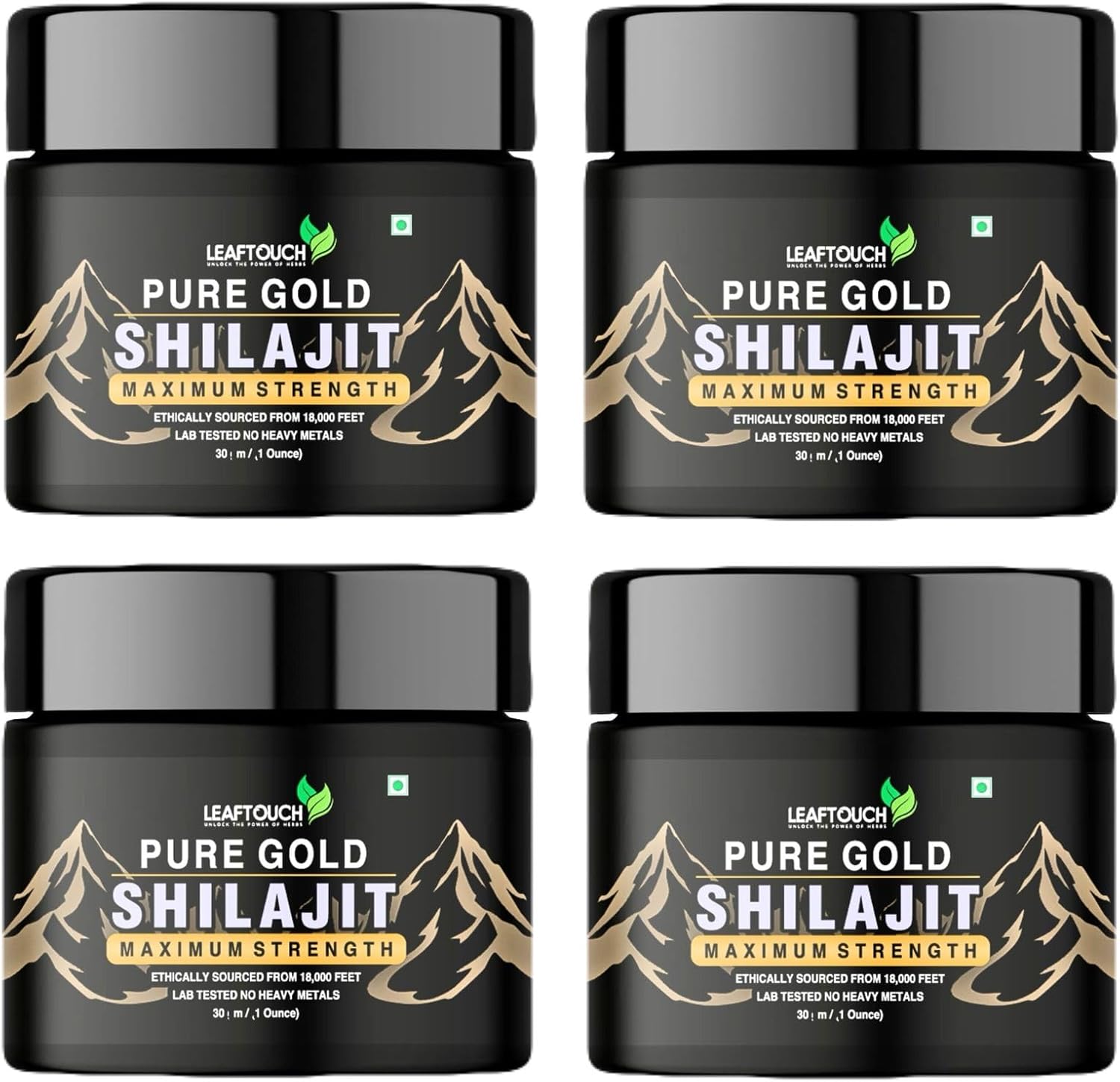 LEAFTOUCH Shilajit Resin - Pack of 4 (30 Gram)
