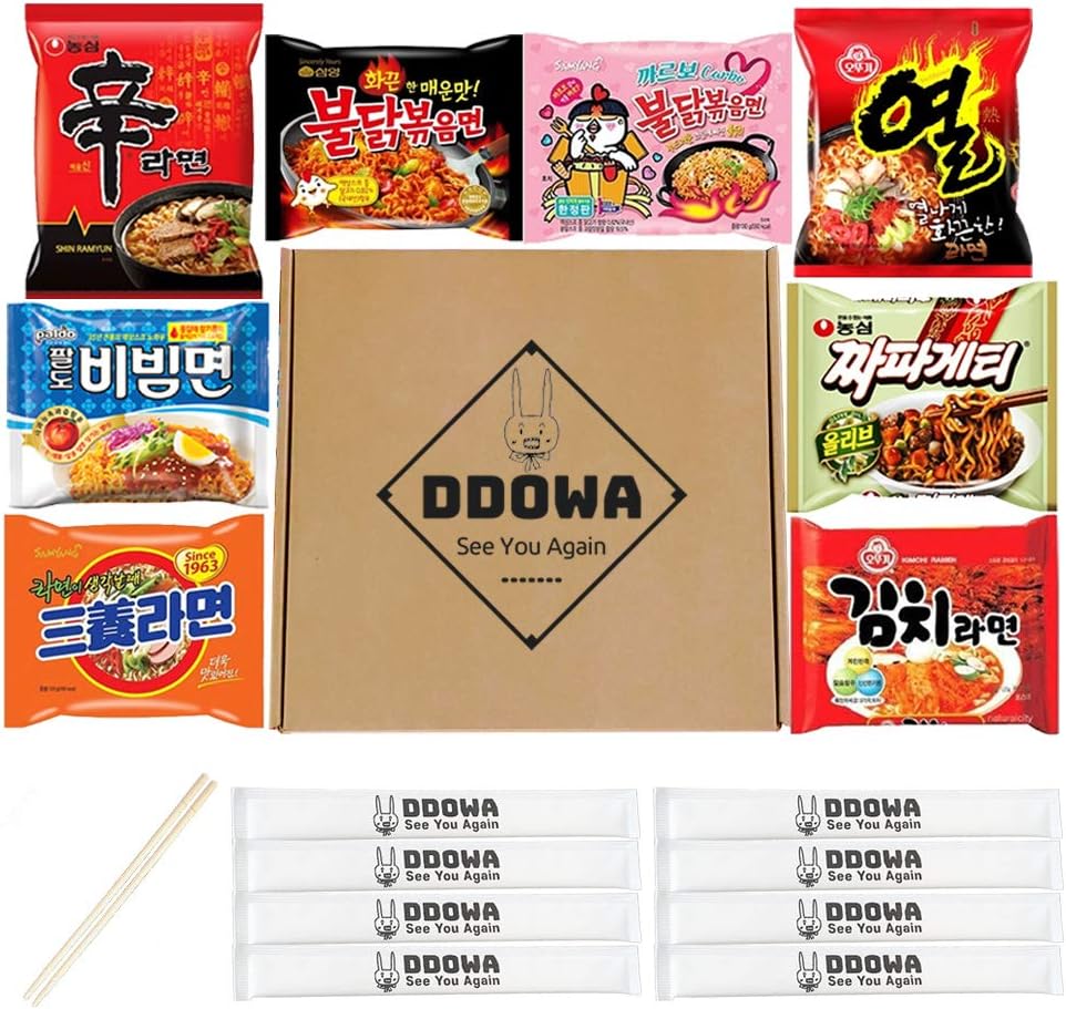 Korean Noodles (8Type) Ramen Box wise Emergency Food Supply Storage