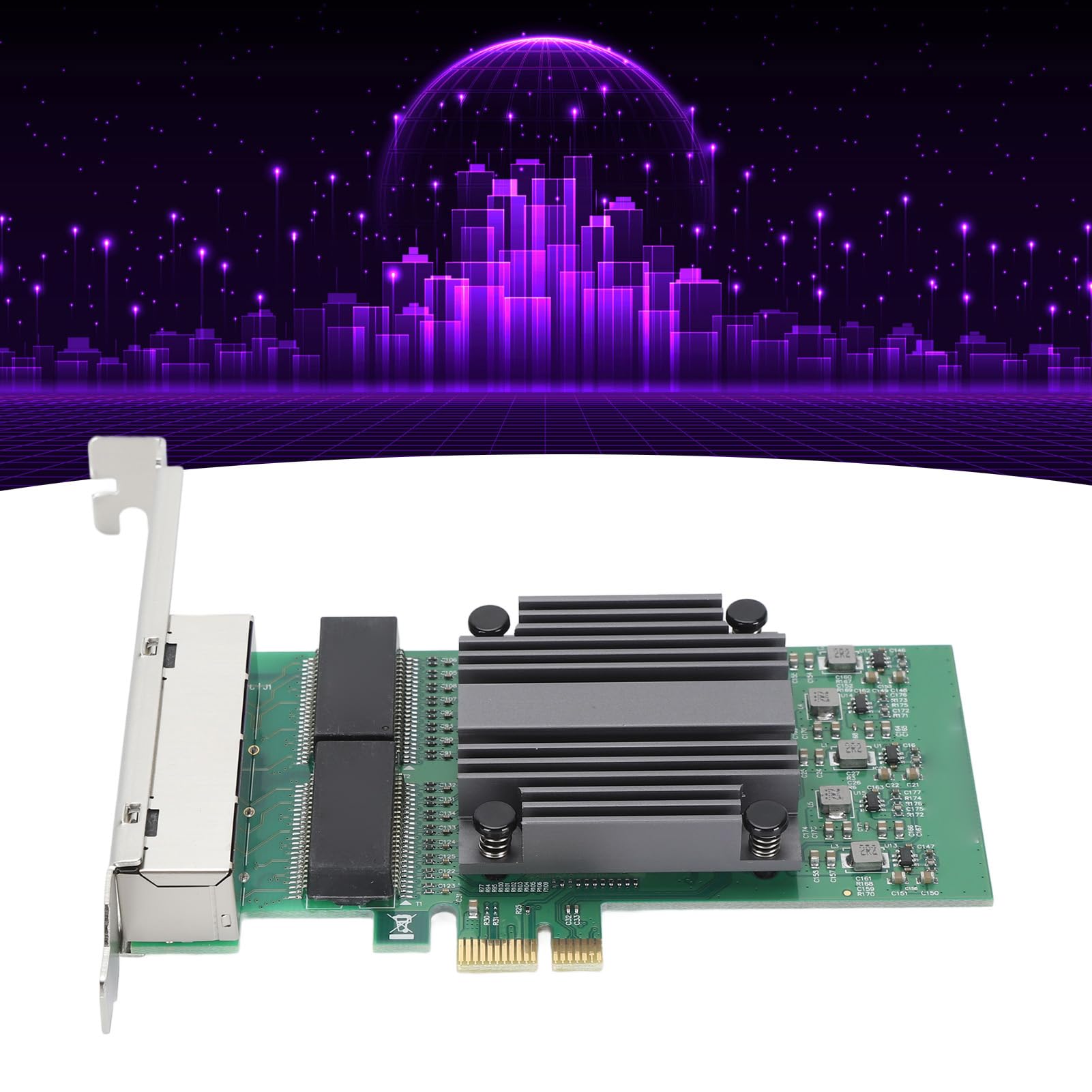 Carte Réseau de PCI Express (82571 Puce), Carte à Grande Vitesse D'Ethernet pour Les Environnements Industriels Carte Réseau de Gigabit de PCIe, 100/1000Mbps 4 Mettent en