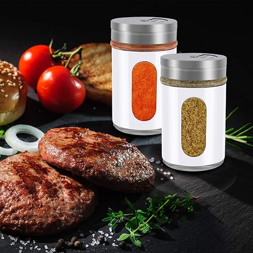 Miniatura 9 de Accmor 2 saleros y pimenteros, coctelera de acero inoxidable para sal en polvo, azúcar, canela, pimienta, dispensador de especias con agujeros de